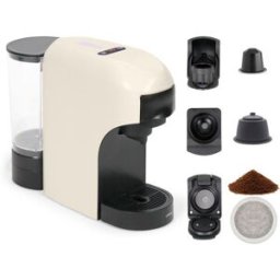 LIVOO Machine A Café Multi-capsules 4-en-1 - Dod217c - 1400 W - 7 Niveaux D'intensité Du Café - Creme