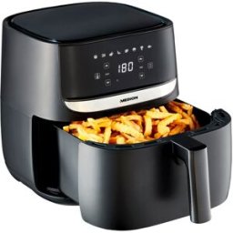 Friteuse À Air Chaud - Medion Md10532 - 5,7l - 1700w - 8 Programmes - Écran Tactile - Noir
