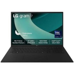 Pc Portable Lg Gram 17z90tl 17" Qhd+ 60 Hz Copilot+pc Intel® Core™ Ultra 7 16 Go Ram 512 Go Ssd Noir Obsidien