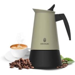 Cecotec Cafetière Italienne Piccolina 900 Green. 450ml, 10 Tasses De Café, Acier Inoxydable, Compatible Toutes Surfaces