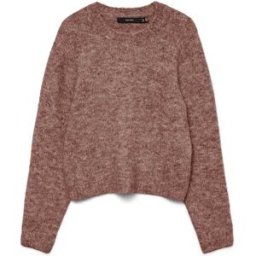 veromoda VERO MODA Round Neck Soft Touch Cosy Knitted Jumper Brun FR 42 (EU 40)