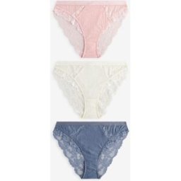 Next Lot de 3 culottes bordées de dentelle bleu FR 36 (EU 34)