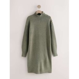 next Robe pull mi-longue en maille à col montant vert XL Tall (FR 50-52)