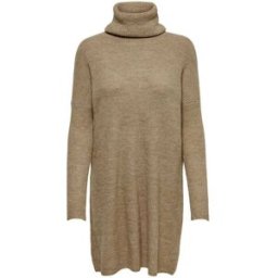 only ONLY Long Sleeve Knitted Cowl Neck Midi Dress Brun FR 42 (EU 40)