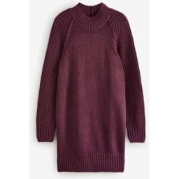 next Robe pull mini en maille à col montant N. Premium Sparkle violet XL Regular (FR 50-52)