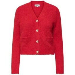 only ONLY V-Neck Button Through Cardigan rouge FR 38 (EU 36)