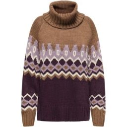 only ONLY Cosy Roll Neck Fairisle Pattern Jumper Brun FR 46 (EU 44)