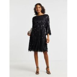 Joanna Hope Joanna Hope Sequin Tassle Mini Shift Dress Noir FR 38 (EU 36)