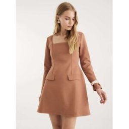 riverisland River Island Square Neck Mini Dress Brun FR 44 (EU 42)