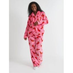 Skinnydip Skinnydip Chilli Sparkle Twosie Fleece Pyjamas Set pâle L (FR 46-48)