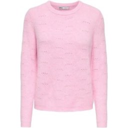 ONLY ONLY Round Neck Pointelle Knit Jumper Rose FR 40 (EU 38)