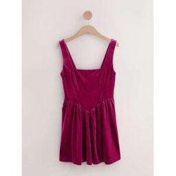 next Mini-robe en velours à col carré et taille haute Rose FR 56 (EU 54)