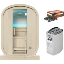 Pack Sauna Traditionnel d'extérieur Urban Holl's + poêle 4,5 kW et pierres (2 places)