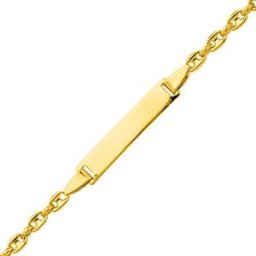Mon Premier Bijou Gourmette bébé grains de café - Or jaune 18ct