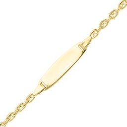 Mon Premier Bijou Gourmette bébé grain de café - Or jaune 18ct