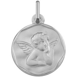 Mon Premier Bijou Médaille Ange pensif - Argent massif