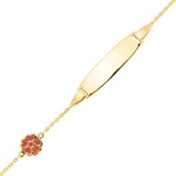 Mon Premier Bijou Gourmette bébé fleur - Or jaune 9ct