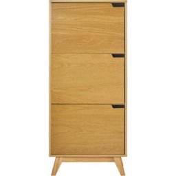 Miliboo Buffet haut scandinave bois clair hévéa L60 cm LEENA