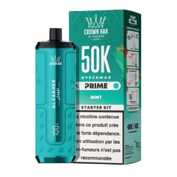 Puff Hypermax Prime 50K Crown Bar Al Fakher (Nicotine : 6 mg - Saveur : Mint)