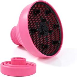 INF Diffuseur pliable en silicone pour sèche-cheveux, coiffage des cheveux bouclés et rangement facile Rose