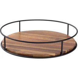 INF Plateau de rangement rotatif de table en bois massif - Organisation facile et accès à 360° 7 pouces