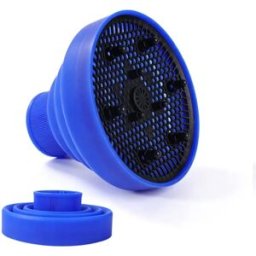 INF Diffuseur pliable en silicone pour sèche-cheveux, coiffage des cheveux bouclés et rangement facile Bleu