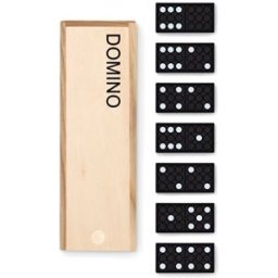 Jeu de dominos cadeau entreprise en bois dans boîte Bois