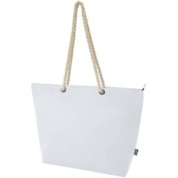 Sac shopping Panama recyclé GRS isotherme de plage avec poignées en cordelette 23L blanc