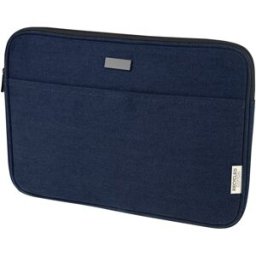 Housse pour ordinateur portable Joey de 2 L en toile recyclée GRS 14 pouces Marine