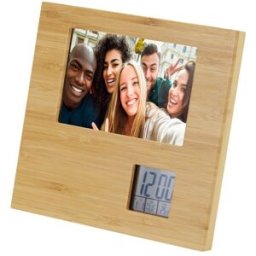 Cadre photo Sasa en bambou avec thermomètre naturel