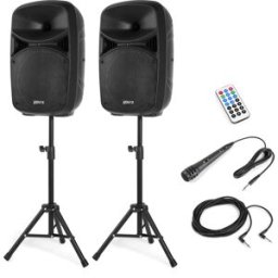 Vonyx VPS102A Ensemble d'enceintes 600W Plug & Play avec pieds -B-Stock- - Soldes% Haut-parleurs
