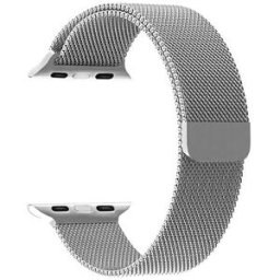 Bracelet Pour Apple Watch 42 / 44 / 45 / 49mm Maille Milanaise Argent Devia