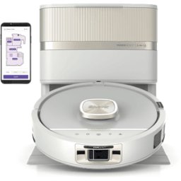 Shark PowerDetect Luxe UV Reveal, robot aspirateur et nettoyeur 2-en-1 Ivoire RV3023XEEUIV par SharkNinja