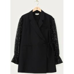 Robe blazer noire avec manches bouffantes en dentelle My Jewellery Noir L femme