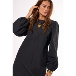 Robe noire à manches longues bouffantes My Jewellery Noir femme
