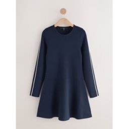 next Robe mini à col rond et ourlet arrondi bleu L Regular (FR 46-48)