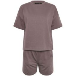 PixieGirl Petite PixieGirl Petite Crew Neck T-Shirt and Sweat Shorts Set violet FR 42 Petite (EU 40 P)