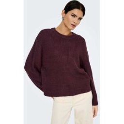 only ONLY Long Sleeve Crew Neck Rib Knit Jumper violet FR 40 (EU 38)