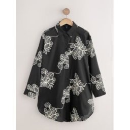 Next Chemise de plage fleurie brodée Noir FR 50 (EU 48)