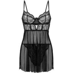 Hunkemoller Hunkemoller Isabelle Babydoll Set Noir 95 D