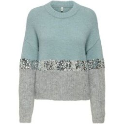 only ONLY Sequin Colour Block Cosy Jumper Gris FR 42-44 (EU 40-42)