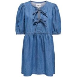 only ONLY Denim Tie Front Puff Sleeve Dress bleu FR 36 (EU 34)
