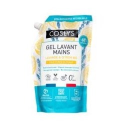 Coslys Gel Lavant Mains Lavande & Citron Tous Types de Peaux Éco-Recharge Bio 1 L - Doypack 1 L