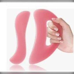 INF Ensemble gua sha rose à 2 pièces en résine avec grattoir facial en croissant et lame incurvée pour le massage du corps