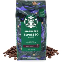 450g Espresso Roast Starbucks® Grains de café - Espresso - Torréfaction foncée - 100 % Arabica - Caramel, Sucré - Très noir - Meilleur café - Pas cher