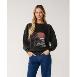 Rip Curl Sweat col rond Seeker Raglan Standard Noir délavé 2XL Female