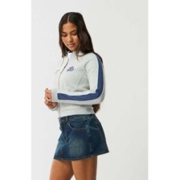 Rip Curl Sweat moulant zipé Archive Script Gris chiné/Bleu marine L Female
