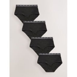 Next Lot de 4 culottes à logo en coton Noir FR 42 (EU 40)