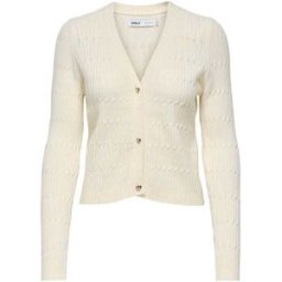 ONLY ONLY Cable Knit V-Neck Cardigan crème FR 42-44 (EU 40-42)