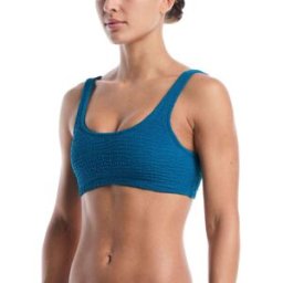 Nike Nike Shoreline Pucker Textured Bralette Bikini Top vert 36 à 38 cm